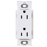 Lutron Claro 15 Amp Duplex Outlet, CAR-15-WH, White