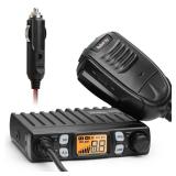 Radioddity CB-27 Pro CB Radio 40-Channel Mini Mobile with AM FM Instant Emergency Channel 9/19, 4W Power Output, LCD Display, VOX, RF Gain, and Handheld Mic