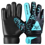 BEAST RAGE Goalkeeper Gloves for Kids Support Grip Youth Football Gloves Kids Junior Soccer Gloves for Kids 6-15 Men Adult Boys Football Gloves (Aqua, Size 5 for (9 to 12 Year Kid))