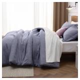 Bedsure Twin/Twin XL Comforter Set Dorm Bedding - Denim Grey Twin Extra Long Comforter, Soft Bedding for College, Cationic Dyed Bedding Set, 1 Comforter (68inx88in) and 1 Pillow Sham (20inx26in+2in)