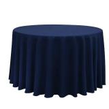 Obstal 210GSM Round Table Cloth, Oil-Proof Spill-Proof and Water Resistance Microfiber Tablecloth, Decorative Fabric Circular Table Cover for Outdoor and Indoor Use (Navy Blue, 108 Inch Diameter)