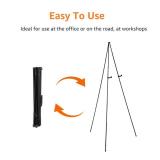 Amazon Basics Easel Display Stand, Instant Floor Poster, Lightweight, Collapsible and Portable with Tripod Base, Black Steel (supports 5 pounds)