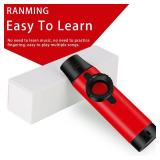 RANMING Plastic Kazoo,Adjustable Tone Kazoo,Kazoos for Adult,Kazoos Musical Instruments with 6 Pcs Kazoo Diaphragms,Good Companion for Guitar,Ukulele,Violin,Piano.(1 Pcs Red)