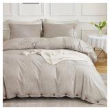 MUKKA Twin Size Duvet Cover Sets Natural Color Soft Microfiber Duvet Cover Set Twin Size 3 Piece Duvet Cover Twin