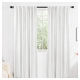 Deconovo White Curtains for Bedroom, Room Darkening 84 Inch Long Curtains, 2 Panels - Living Room Curtains with Wave Dots Line Design (52 x 84 Inch, White, 2 Panels)