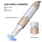 Nail Drill Handpiece Replacement, Electric Nail Polisher Grinder 35000rpm Portable Nail Drill Pen Handle for Acrylic Gel Nail Shaping Polishing Sanding Filing