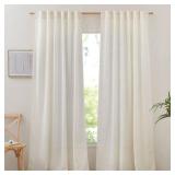 NICETOWN Linen Curtains for Windows 90 inch Long 2 Panels, Rod Pocket & Back Tab Semi Sheer Linen Blend Window Treatments Privacy with Light Filtering for Bedroom/Living Room, Natural, W52 x L90