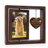 Jigfoxy Dog Memorial Gifts for Loss of Dog - Rotating Wooden Picture Frame for 4x6 Photo - Pet Memorial Gifts for Dog Cat - Dog Loss Sympathy Bereavement Remembrance Gift