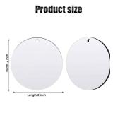 Jetec 50 Pieces Round Sublimation Ornaments 2 Inch Christmas Blank Ornaments Bulk Wooden Hardboard Ornament Christmas Xmas Tree Round Hanging Printing White Ornaments for DIY Handicrafts Making