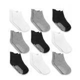 Infinno Baby Non Slip Ankle Socks 9 Pairs - Baby Socks with Grips for Infants Toddlers Kids, Boys and Girls 6-24 Months, 1T-7T