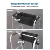 JOYTUTUS Walker Basket for Folding Walker, Basket for Walkers for Seniors,Rollator Walkers Storage Bag, Can be Installed Outside or Inside of Walker, Wheerchair