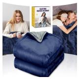 Qfun Electric Heated Blanket Throw - Luxury Soft Fast Heating Throw Blanket with 6 Heat Settings & Auto Shut-Off, Over-Heat Protection, 71"x40"Large Size Warm Flannel Winter Blanket Gift for Women Men