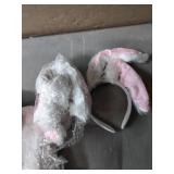 Giegxin 5 Pcs Adult Halloween Bunny Costume White Rabbit Costume Bunny Shoes Rabbit Feet Ear Headband Nose Tail(X Large)