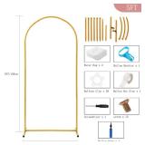 Ascoza Metal Arch Backdrop Stand 5FT Gold Wedding Arch Backdrop Stand Balloon Arched Frame for Birthday Party Wedding Baby Shower Graduation Ceremony Decoration