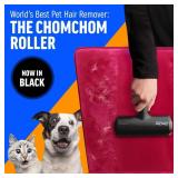 Chom Chom Roller Pet Hair Remover and Reusable Lint Roller - Black ChomChom Cat and Dog Hair Remover for Furniture, Couch, Carpet, Clothing and Bedding - Portable, Multi-Surface Fur Removal Tool