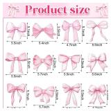 Bucherry 36 Pcs Christmas Pink Bow Ornaments 5.91 Inch Wood Xmas Tree Pink Bow Ornaments Coquettish Bow Christmas Wood Hanging Pendants Xmas Coquettish Bow Tree Decorations for Christmas Party Decor