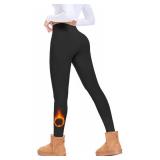 FULLSOFT Fleece Lined Leggings Women Tummy Control High Waisted Workout Winter Warm Soft Yoga Pants(Black,Small-Medium)