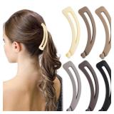 6 PCS Banana Hair Clips, Brown Banana Clips for Women Girls, Large Claw Clips for Thick Thin Hair, 4.72 In Hair Clips for Ponytail Holders, Women Hair Accessories Gifts, Fretwork