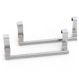 Towel Rack for Cabinet, Strong Steel Kitchen Over Cabinet Towel Bar Holder, 9" Wide - 2 Pack