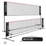 BAGAIL Badminton Net, Height Adjustable Kids Volleyball Net, Foldable Nylon Net 10 ft/14ft/17ft Wide, Tennis Net, Small Pickleball Net for Backyard Game and Indoor Outdoor Use, Easy Setup