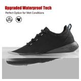 Waterproof Work Sneakers Men Zapatos de Trabajo para Hombres Non Slip Food Service Work Shoes Lightweight Kitchen Restaurant Nurse Chef Footwear Non Slip Anti Oil Black SIZE 41