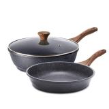 SENSARTE Nonstick Frying Pan Skillets, Swiss Granite Coating Omelette Pans, Healthy Cookware Chef