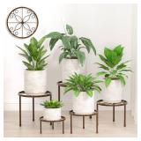 Linpla 5-Pack Decent Metal Plant Stands, Heavy Duty Flower Pot Stands for Multiple Plant, Anti-Rust Iron Plant Pot Shelf, Decoration Racks for Home Indoor and Outdoor (5 Pack Bronze) Retail $49.99