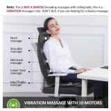 Snailax Massage Cushion with Heat - Memory Foam Neck and Lumbar Support, 10 Vibration Motors for Back and Chair Retail $59.99