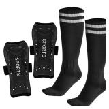 Shin Guards Soccer Youth, Protective Soccer Shin Guards & Lightweight and Breathable Kids Calf Socks Sleeves Equipment for 3-6 7-10 11-15 Years Old Boys Girls Teenagers Retail $12.86