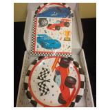 WERNNSAI Race Car Party Supplies - 48PCS Checked Racing Party Plates Napkins Disposable Tableware Set Race Car Birthday Party Decorations for Boys Birthday Baby Shower Decorations Serves 16 Guests Ret