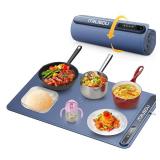 iTRUSOU Electric Warming Tray - Full Surface Heating,Rollable & Portable,Premium Silicone Nano-Material,3 Temperature Settings,Auto Shut-Off -Versatile Food Warmer for Gatherings,Parties,Everyday Use 