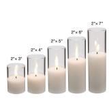 Eywamage 5 Pack Clear Glass Flameless Candles with Remote, Flickering Slim Tall LED Pillar Votive Candles Battery Included Retail $42.99