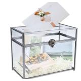 HighFree Wedding Glass Card Box with Slot, 10