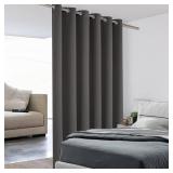 BONZER Room Divider Curtain Total Privacy Wall Grommet Thermal Insulated Wide Blackout Curtains for Bedroom Living Room, 96L x 70W Inch (8L x 5.8W ft), 1 Panel, Dark Grey Retail $44.99