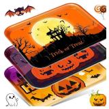 Baderke 3 Pcs Halloween Serving Trays 13 x 10 Inch Reusable Pumpkin Food Snack Trays Melamine Rectangular Party Dinner Plates for Halloween Party Tableware Supplies