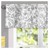 DriftAway Julia Lined Valance Double Layer Thermal Insulated Room Darkening Blackout Valances 3 Inch Rod Pocket Window Valance for Bathroom Living Room 52 Inch by 14 Inch Gray