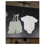 Infant Baby Boy Gentleman Outfit Summer Romper Onesie Suspender Shorts Overalls Newborn Dress Clothes (18-24 Months)