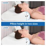 AM AEROMAX Queen Size Firm Contour Memory Foam Pillow, Cervical Pillow for Neck Pain Relief, Neck Orthopedic Sleeping Pillows for Side, Back and Stomach Sleepers.