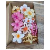 Generic Floral Hair Accessories - Large Claw Clips for Thick Hair, 9 PCS Hawaiian Hair Clips and Claws for Women and Girls, Cute Gifts in Pink, Yellow, Orange