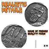 CAMIRUS 17" Halloween Foam Tombstones, 5 Pack RIP Halloween Tombstones Graveyard Headstone Decor with 10 Bonus Metal Stakes for Halloween Yard Garden Lawn Patio Outdoor Decorations