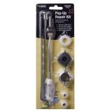 PF WaterWorks PF0907 Pop-Up Drain Repair Kit - Threaded Adjustable Center Pivot/Ball Rod with 3 Nuts, Gasket, 3 Sizes of Balls, with Pull Rod/Linkage, Chrome