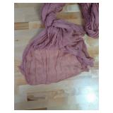 Dusty Rose Cheesecloth Table Runner - 13.3Ft Boho Gauze Cheese Cloth Table Runner 35x160 Inch Long Romantic Sheer Table Runner for Wedding Bridal Baby Shower Birthday Party Table Decoration