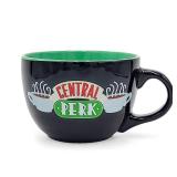 Silver Buffalo FRIENDS Central Perk Black Ceramic Mug Oversized for Coffee, Soup, 24 Ounces