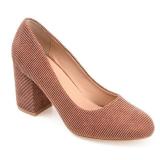 Journee Collection Womens Fai Round Toe Mid Block Heel Pumps