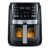 Gourmia 6-Qt Digital Window Air Fryer with 12 Presets & Guided Cooking Black: Stainless Steel, 1-Year Warranty - Retail: $94.90