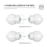 AhaStyle 4 Pairs AirPods Ear Tips Silicone Earbuds Cover [Not Fit in The Charging Case] Compatible with Apple AirPods (2 Pair Large & 2 Pairs Small, White)