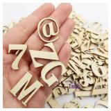 Bulk Pieces 1 Inch Wood Alphabet Pieces for Crafts - Small Unfinished Wooden Letters Wooden Numbers and Wood Symbols for DIY Painting Home Decor Wedding Party Signs