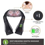 Snailax Cordless Massager - Shiatsu Neck and Shoulder Massager with Heat, FSA HSA Eligible, Portable, Lumbar, Foot Electric Massage Pillow, Christmas Gift