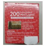 Lot of 2: HOLIDAY STYLE 200 MINI LIGHTS INDOOR/OUTDOOR MULTI COLOR LIGHTS (POWER ON & TESTED!)