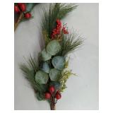 Lot of 2 Christmas floral stems